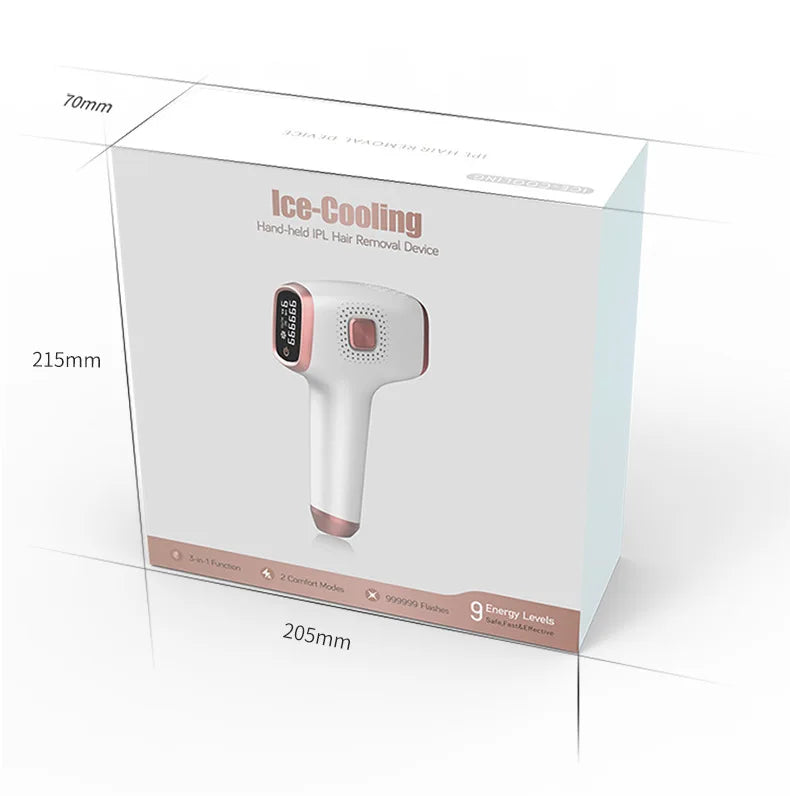 Hair Removal with Ice Cooling Care Function for Women Permanent,999,999 Flashes Painless IPL Hair Remover Device