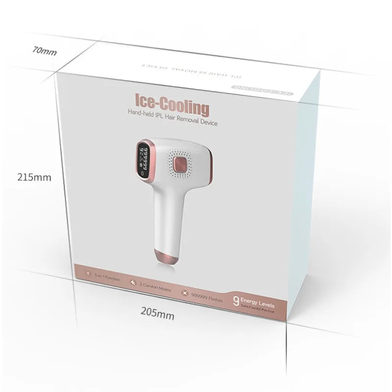 Hair Removal with Ice Cooling Care Function for Women Permanent,999,999 Flashes Painless IPL Hair Remover Device
