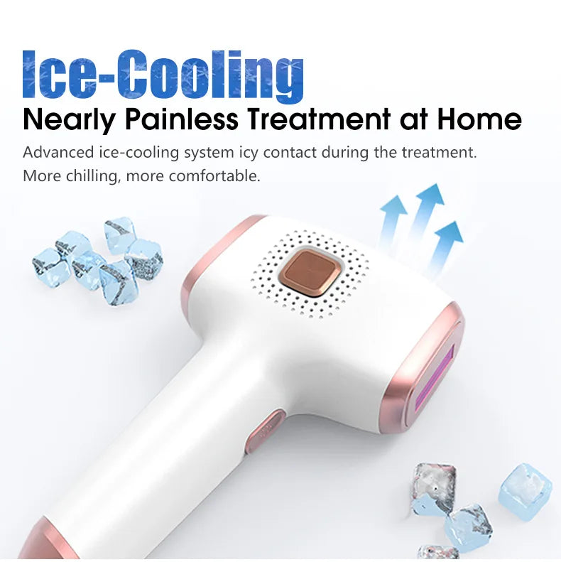 Hair Removal with Ice Cooling Care Function for Women Permanent,999,999 Flashes Painless IPL Hair Remover Device